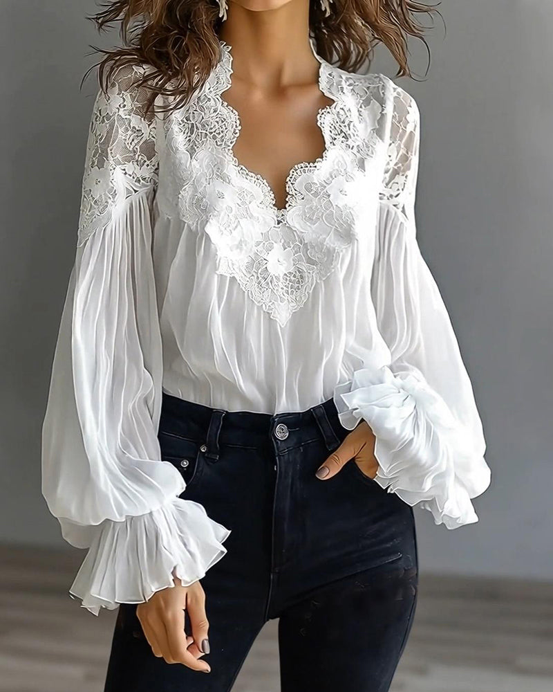 Ilvara™ - Blouse Dentelle Élégante Femme