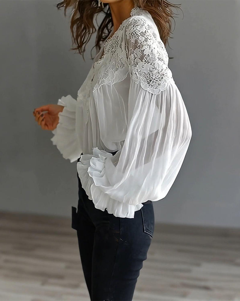 Ilvara™ - Blouse Dentelle Élégante Femme