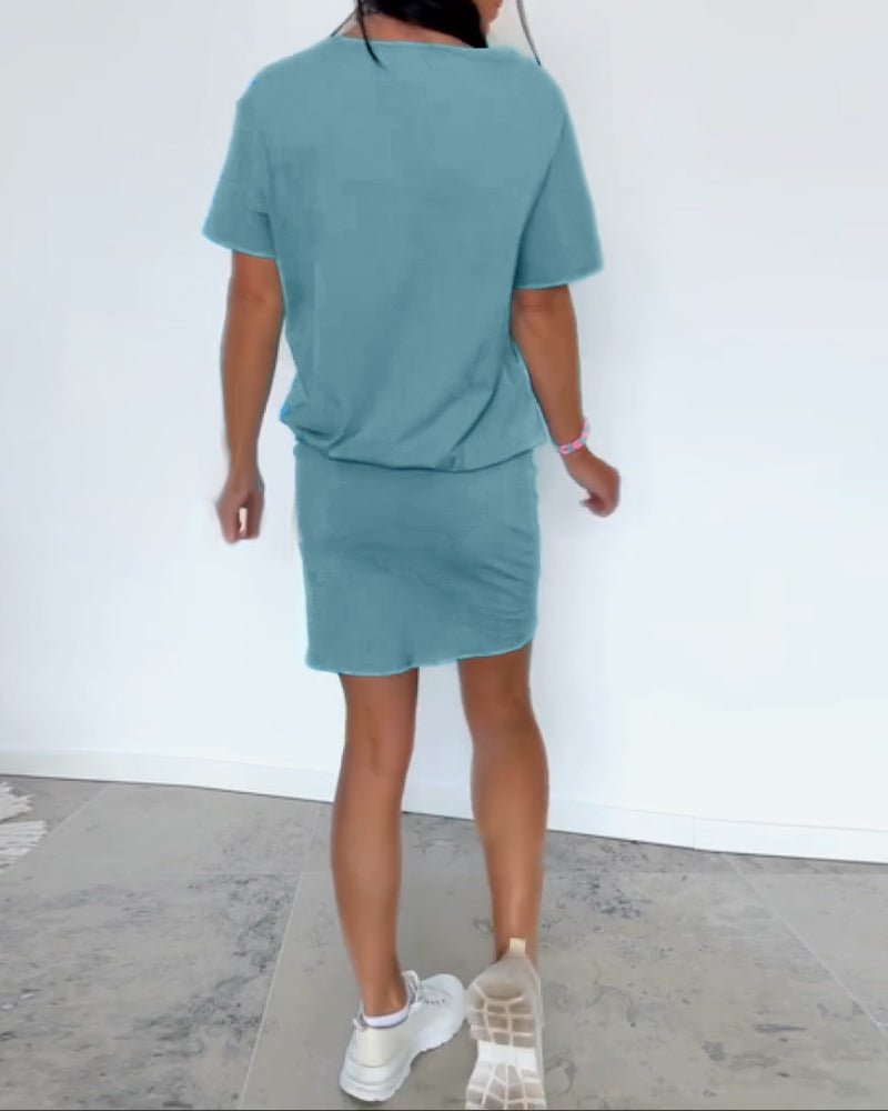 Demyra - Robe courte femme stretch noire style casual chic