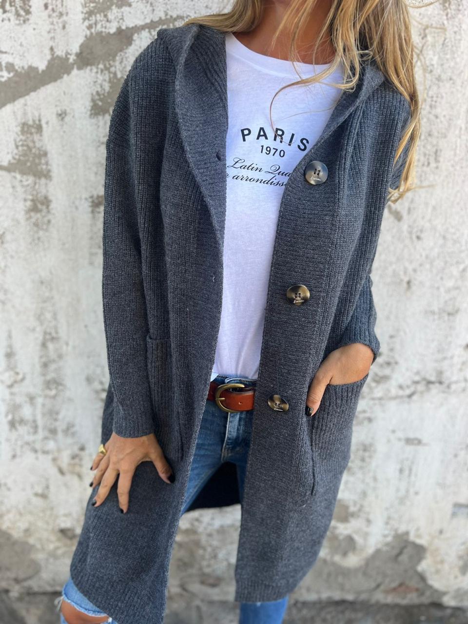 Ursule™ - Cardigan Long Élégant en Maille