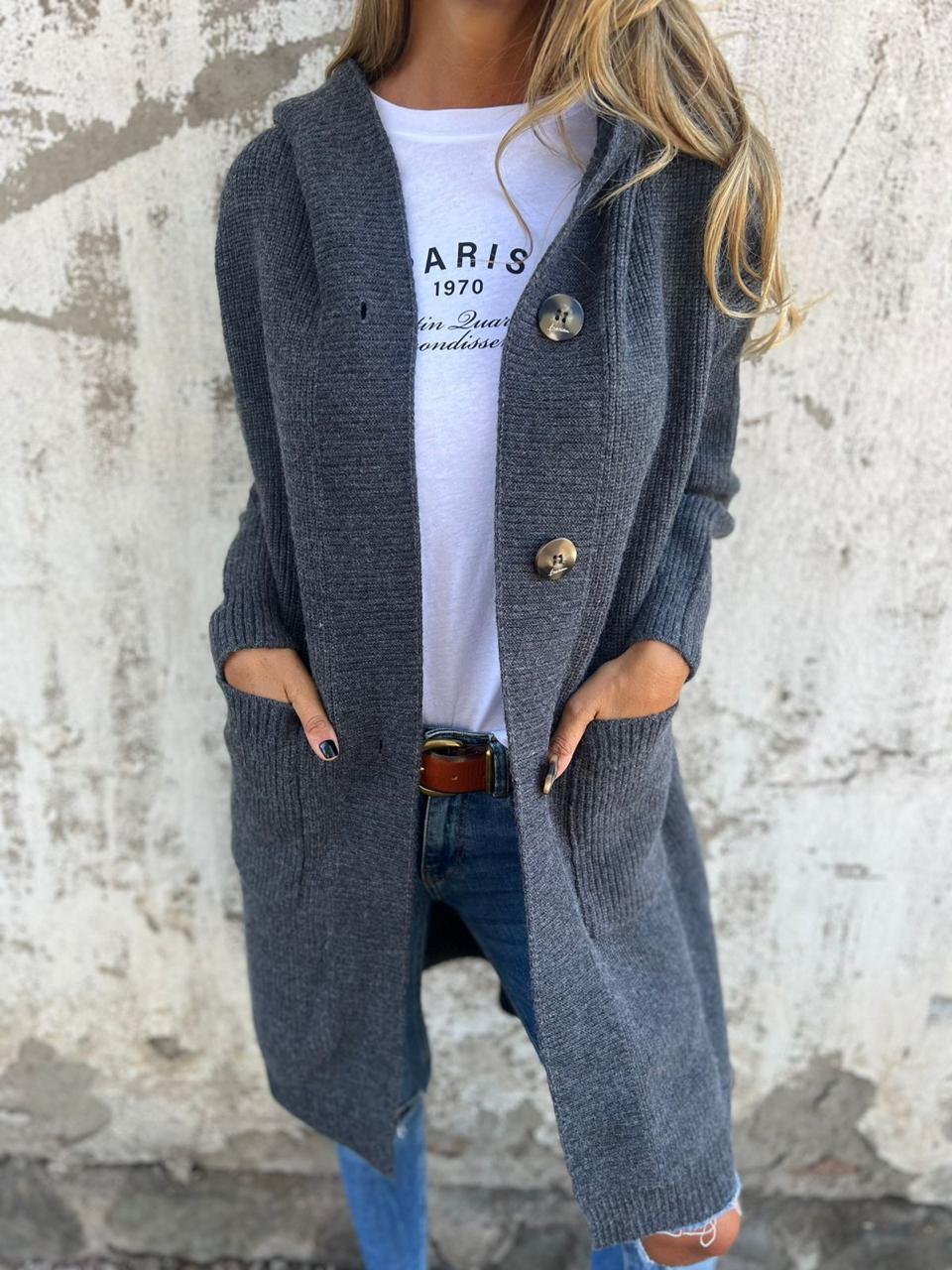 Ursule™ - Cardigan Long Élégant en Maille