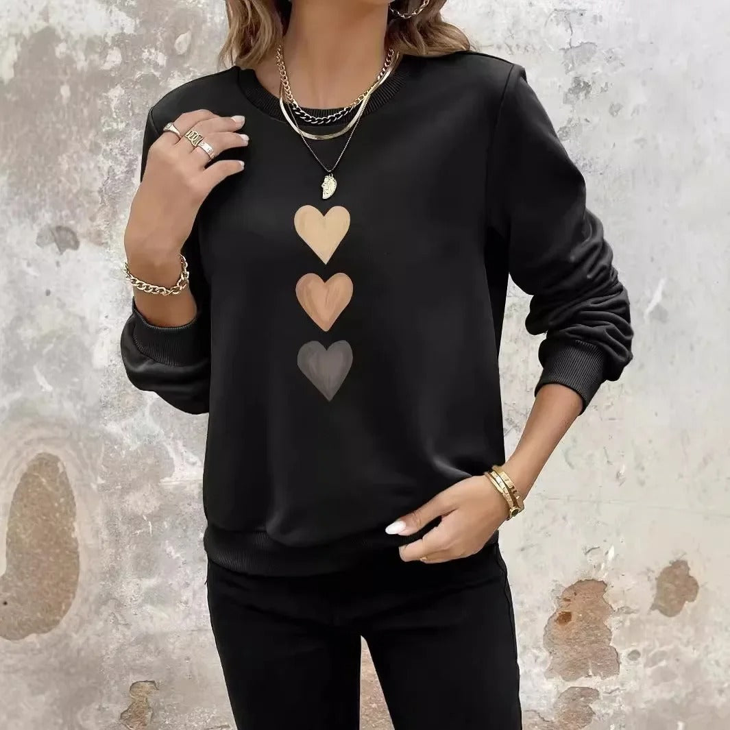Belle™ - Sweatshirt Femme Imprimé Trois Cœurs