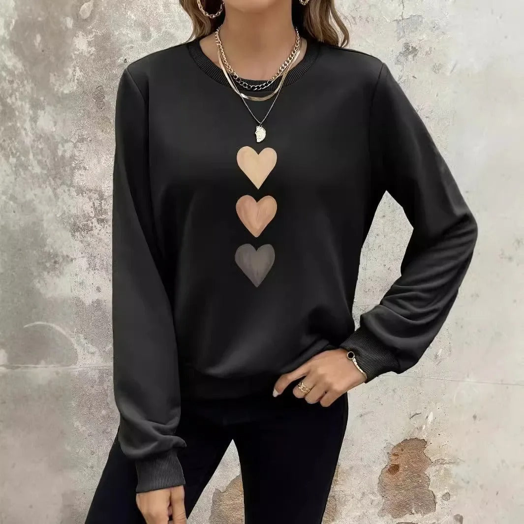 Belle™ - Sweatshirt Femme Imprimé Trois Cœurs