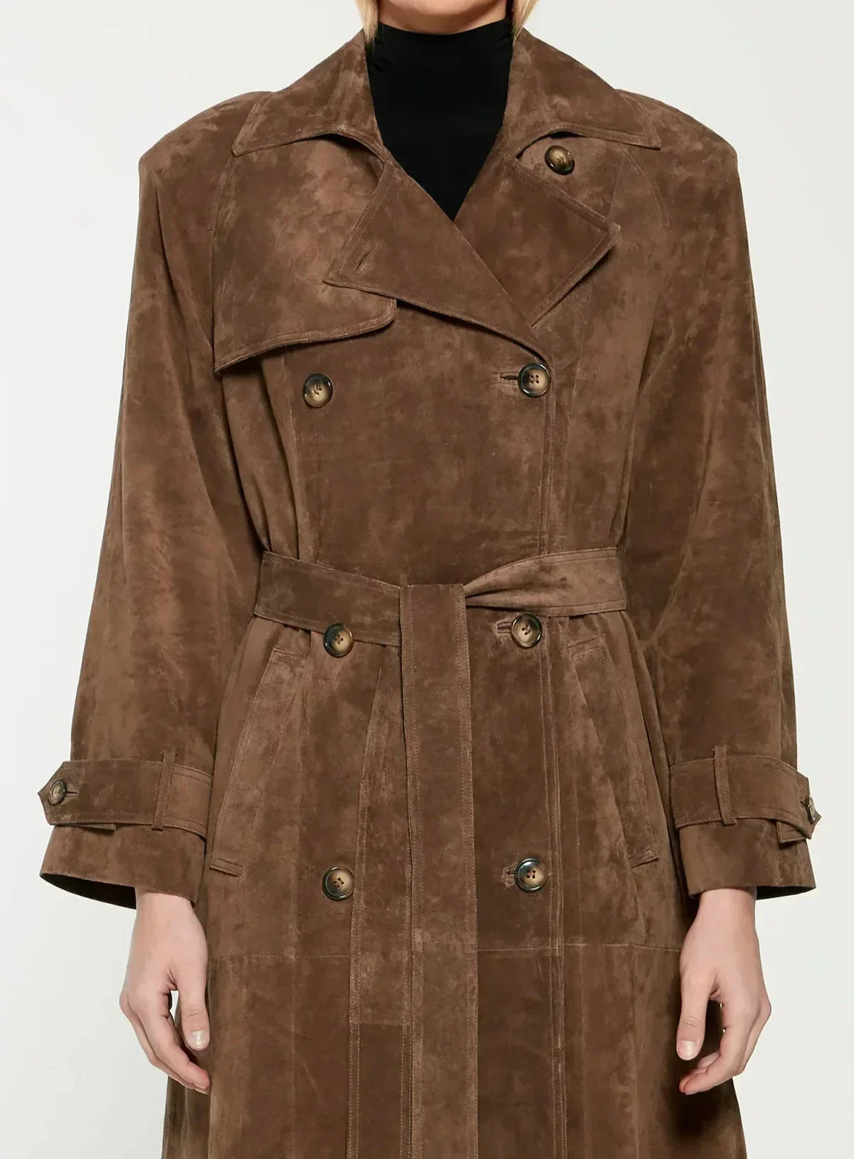 Cléore™ - Manteau Trench Élégant en Daim Synthétique