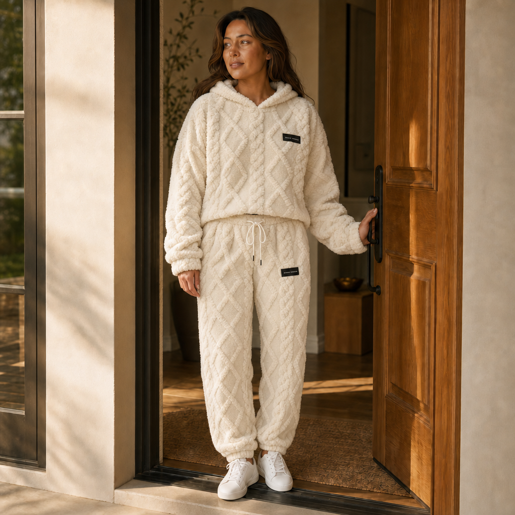 Catrien - Ensemble cocooning femme en polaire avec sweat à capuche et pantalon