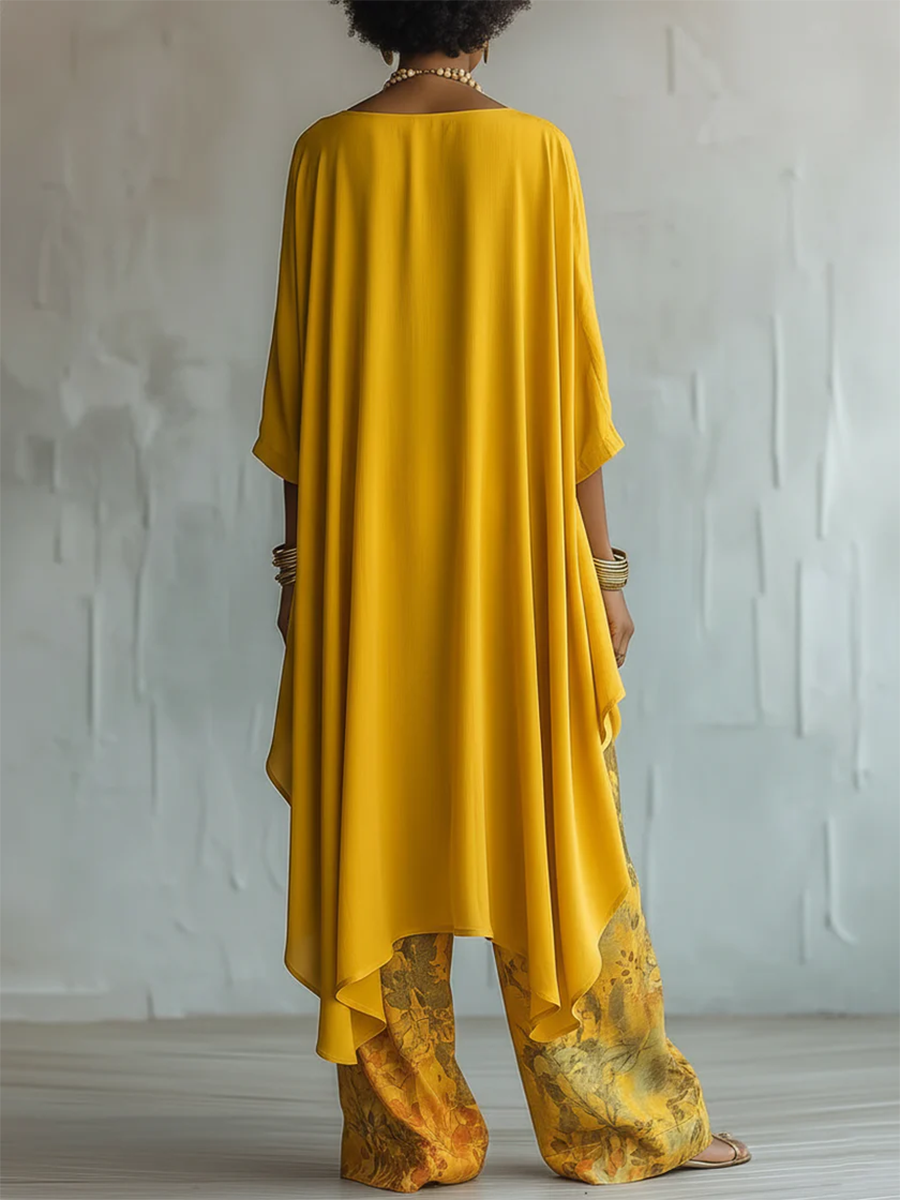 Glyndra - Ensemble femme bohème fluide avec pantalon floral