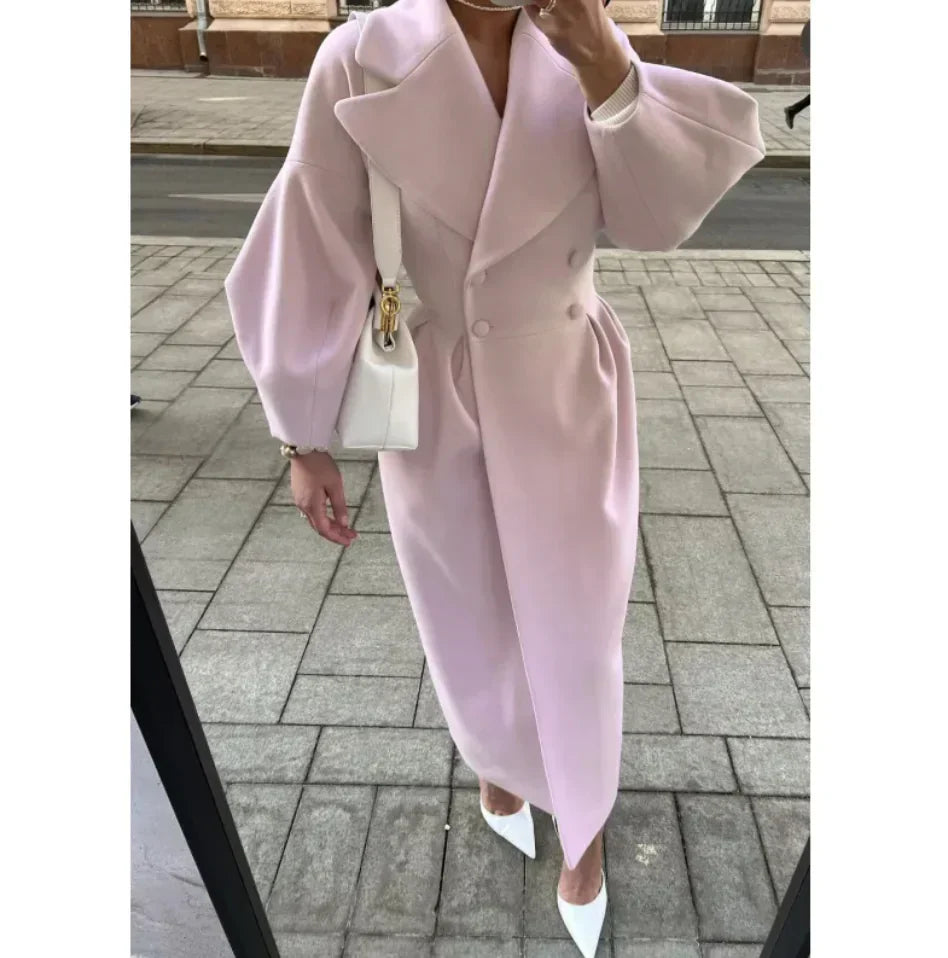 Joëlle™ - Manteau Long à Manches Lanternes Vintage