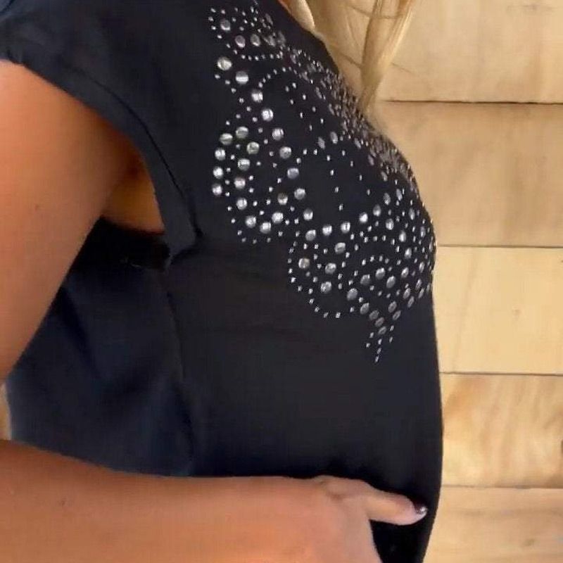 Céleste ™ - T-shirt femme imprimé frangé