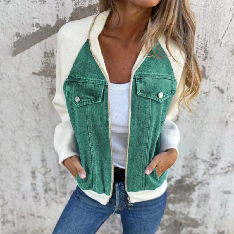 Lilia™ - Veste en Jean à Fermeture Éclair