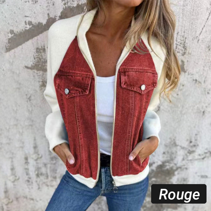 Lilia™ - Veste en Jean à Fermeture Éclair