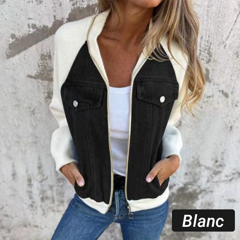 Lilia™ - Veste en Jean à Fermeture Éclair