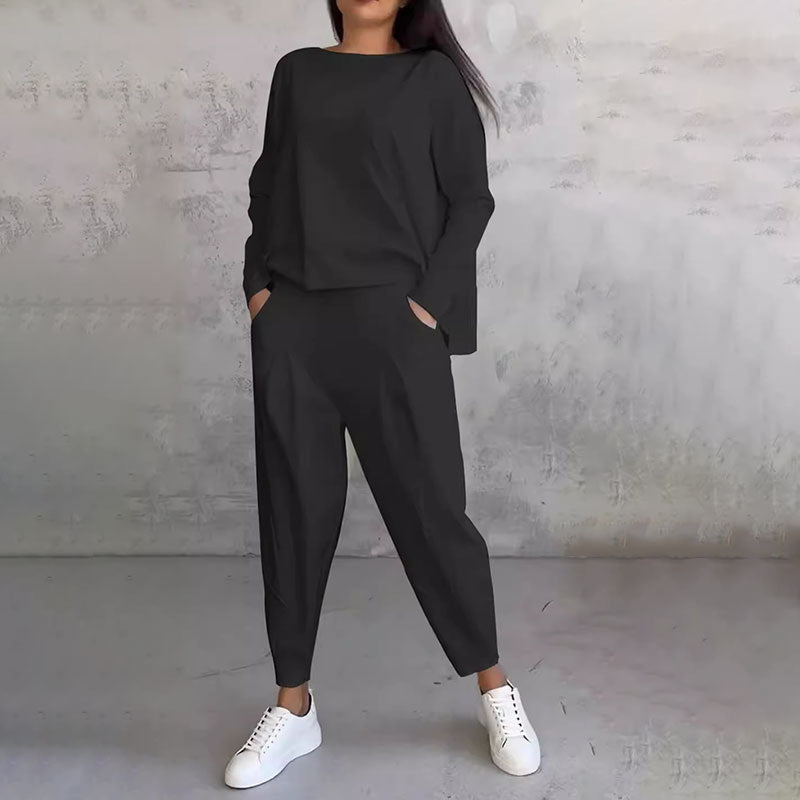 Ophélie™ - Manches longues avec col rond & Pantalon Ensemble 2 pièces