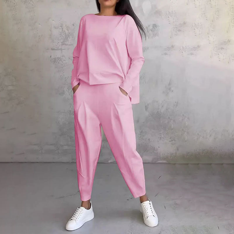 Ophélie™ - Manches longues avec col rond & Pantalon Ensemble 2 pièces