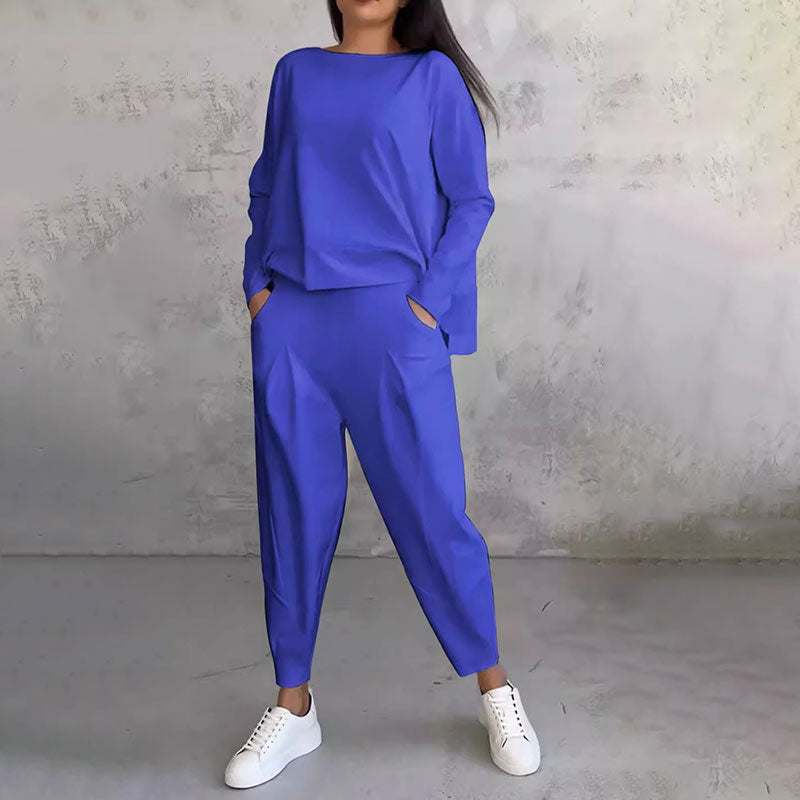 Ophélie™ - Manches longues avec col rond & Pantalon Ensemble 2 pièces