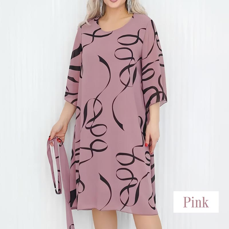 Blandine™ - Robe Élégante Midi à Manches Volantées