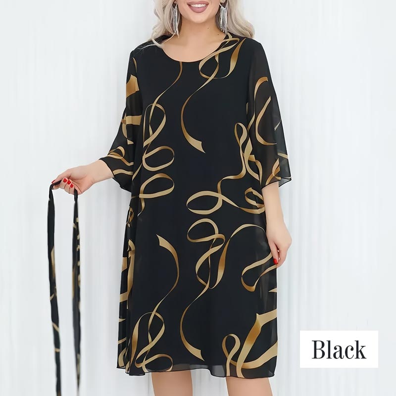 Blandine™ - Robe Élégante Midi à Manches Volantées