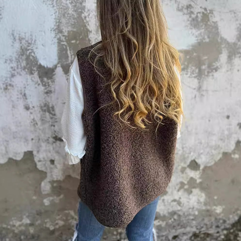 Nahla™ - Gilet Court Chaleureux à Boutons