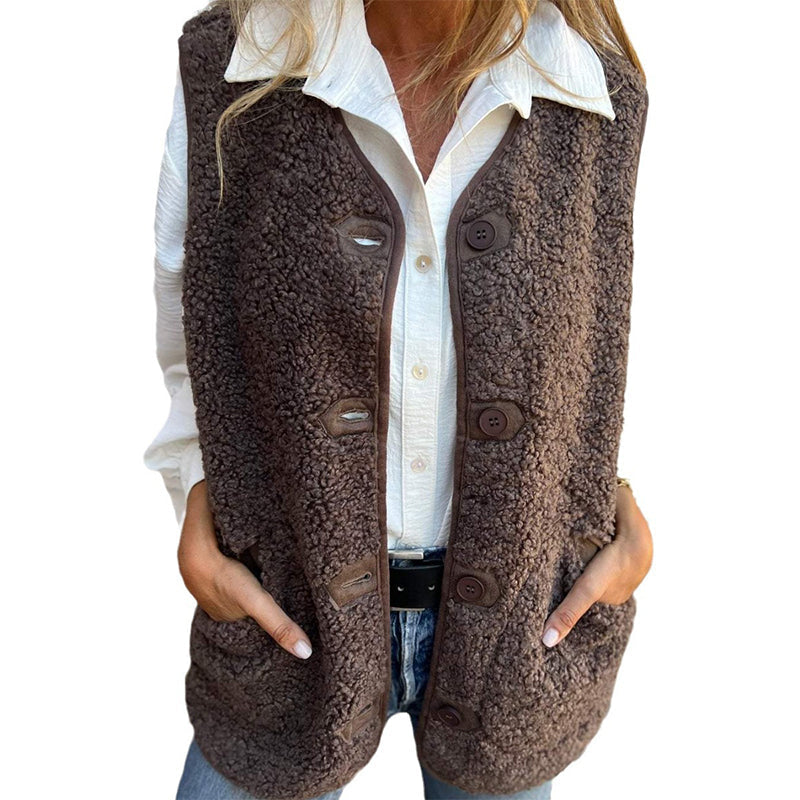 Nahla™ - Gilet Court Chaleureux à Boutons