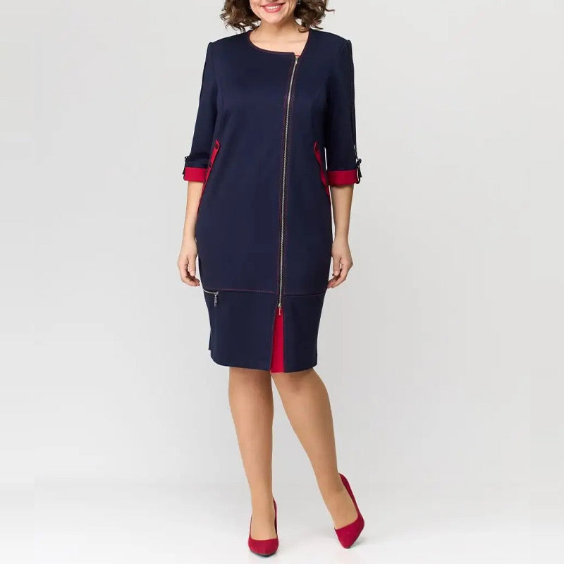 Hermine™ - Robe Élégante Femme avec Fermeture Latérale