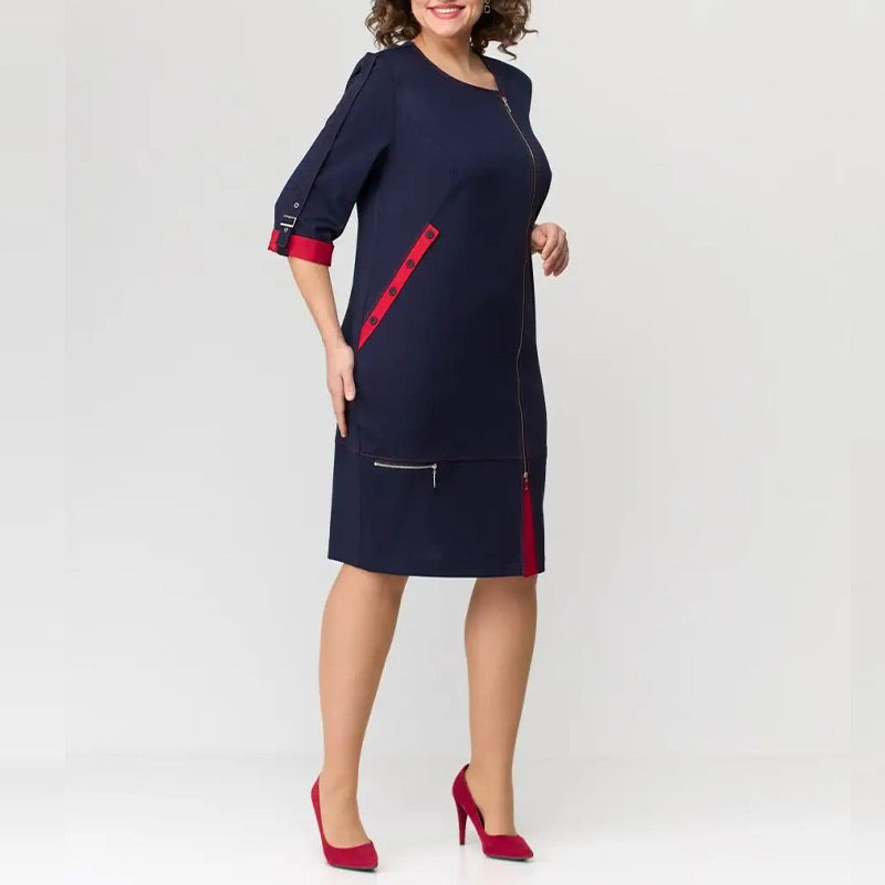 Hermine™ - Robe Élégante Femme avec Fermeture Latérale