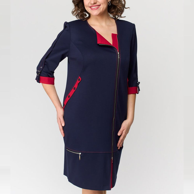 Hermine™ - Robe Élégante Femme avec Fermeture Latérale