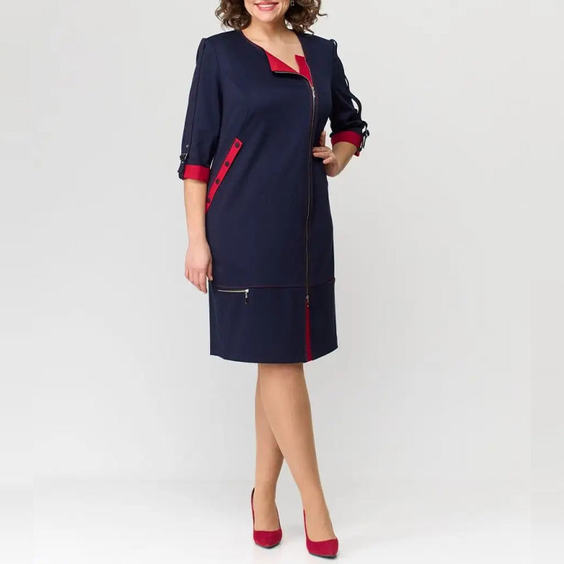 Hermine™ - Robe Élégante Femme avec Fermeture Latérale