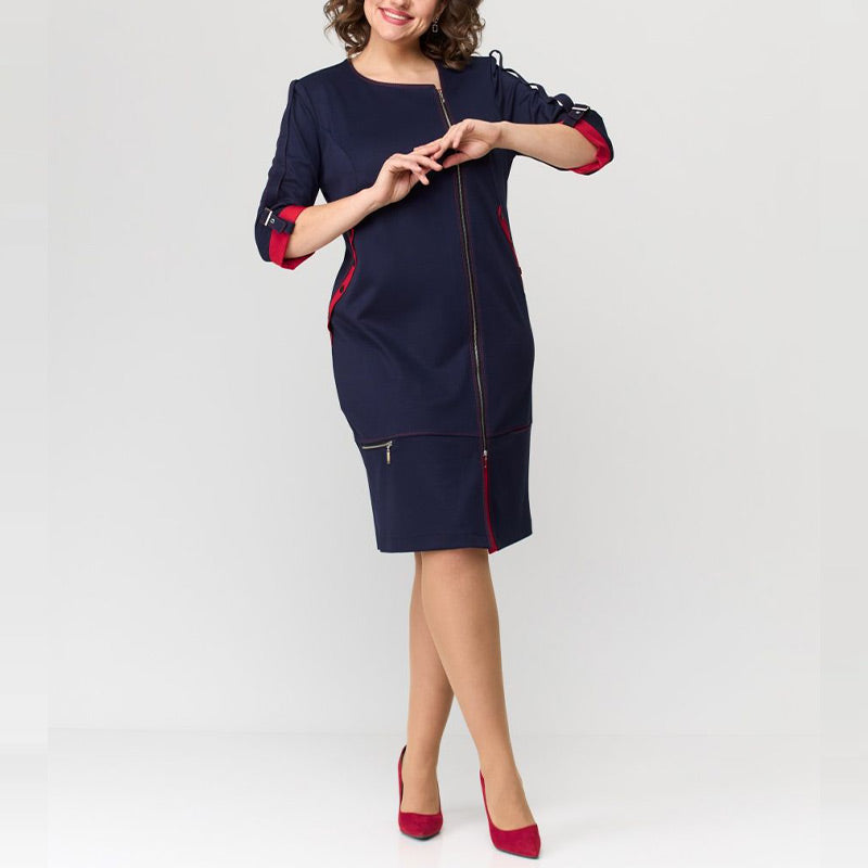 Hermine™ - Robe Élégante Femme avec Fermeture Latérale