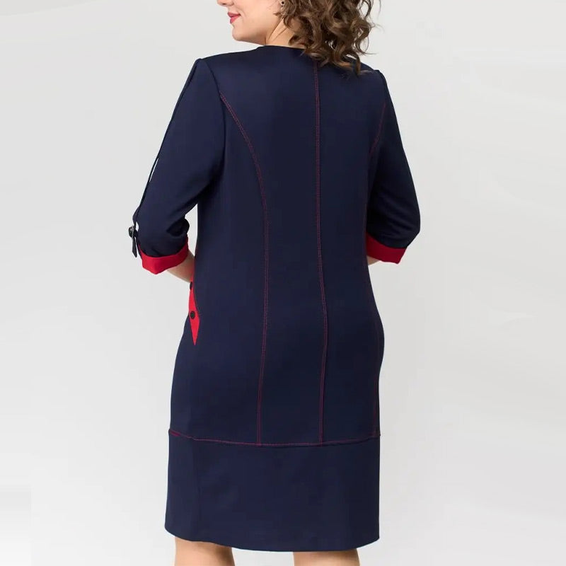 Hermine™ - Robe Élégante Femme avec Fermeture Latérale