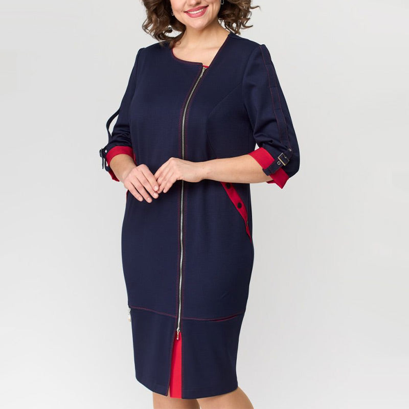 Hermine™ - Robe Élégante Femme avec Fermeture Latérale