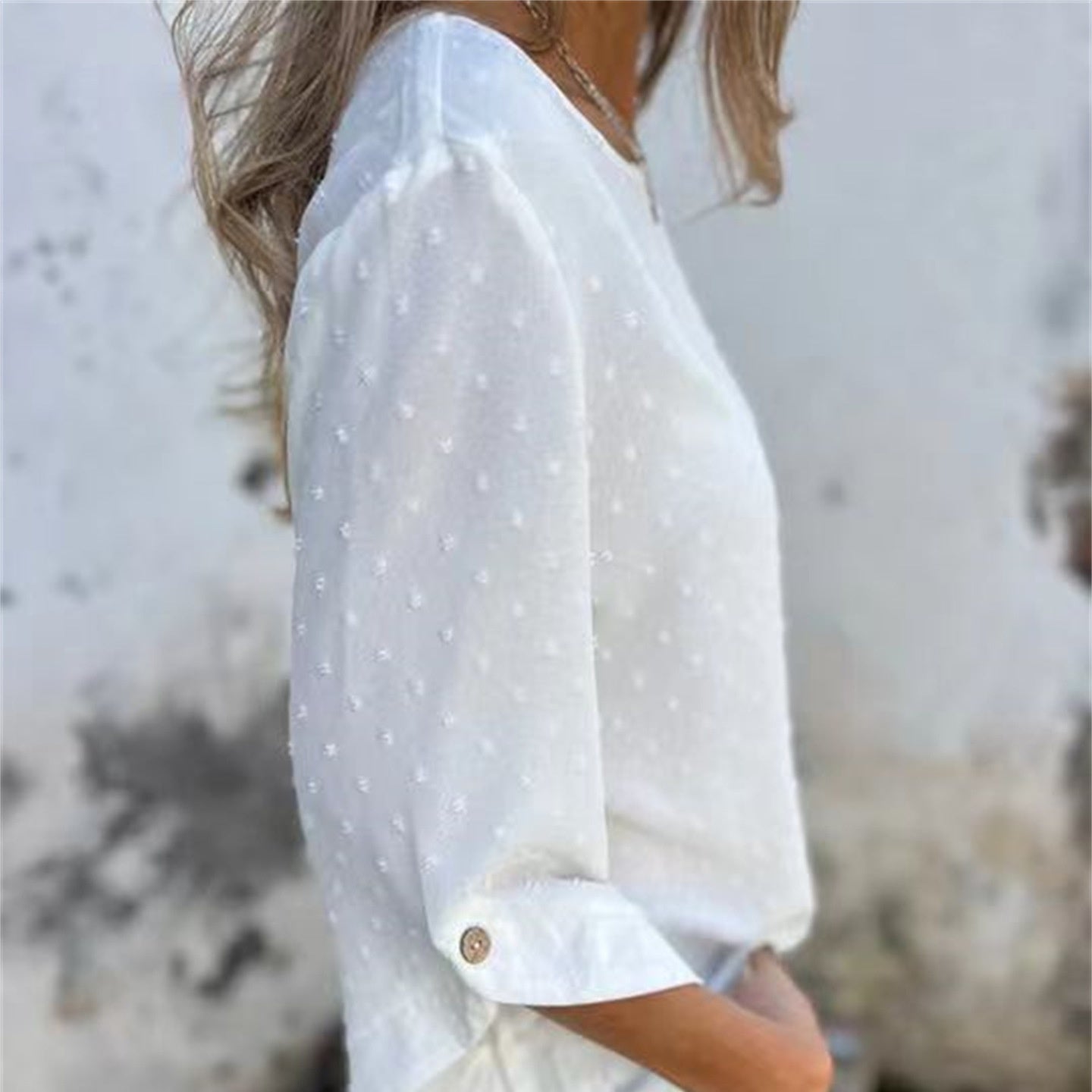 Marinette™ - Haut décontracté en jacquard à col rond pour femmes
