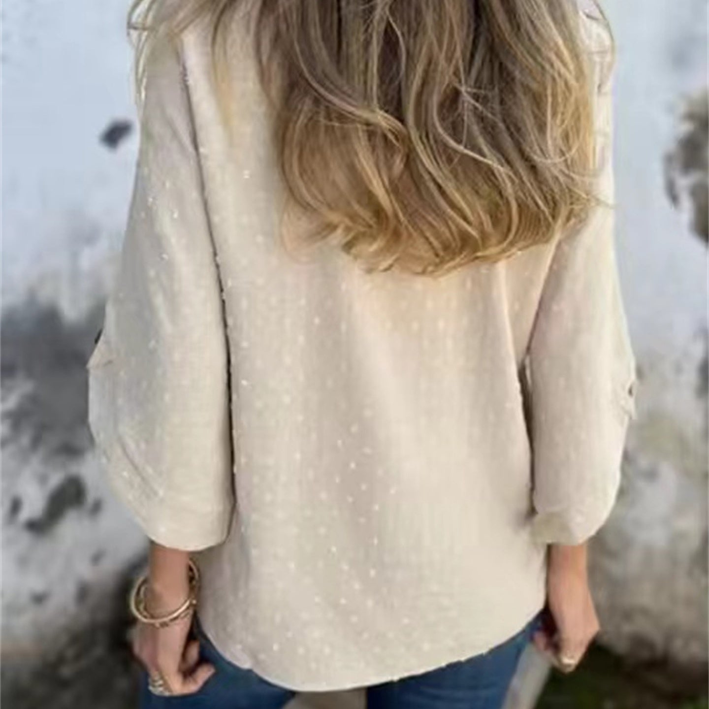 Marinette™ - Haut décontracté en jacquard à col rond pour femmes