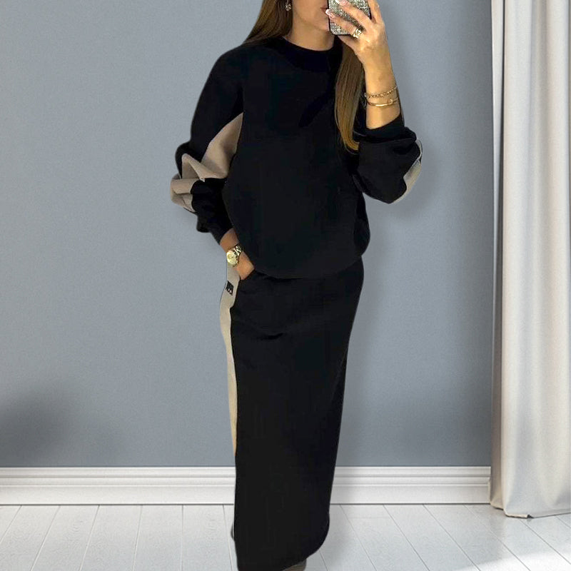 Margaretha - Ensemble Élégant Color-Block Vintage