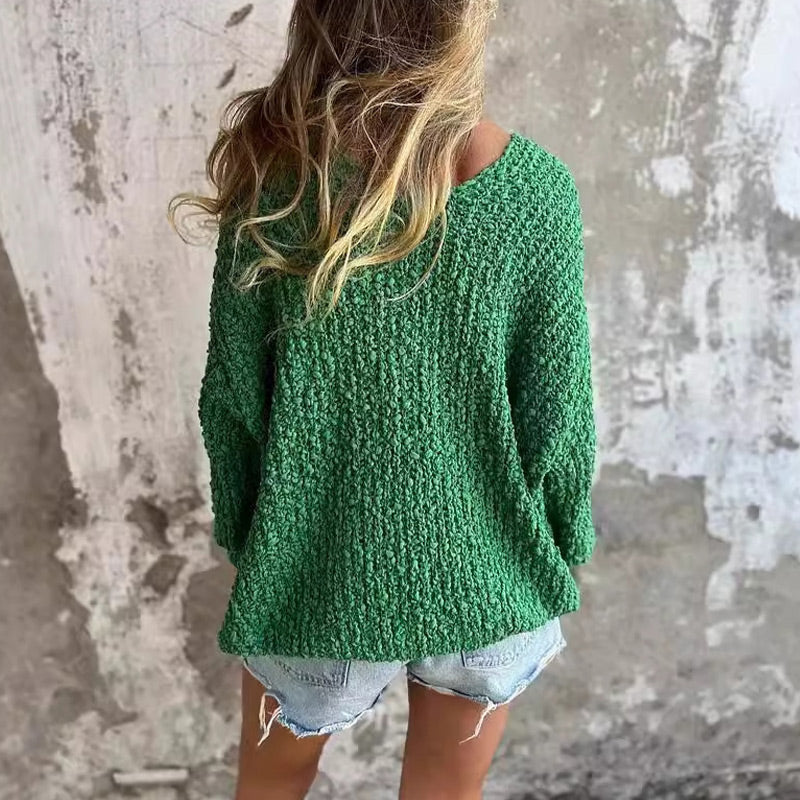 Margo™ - Chic et Confort Pull Ample Torsadé Col V pour Femmes