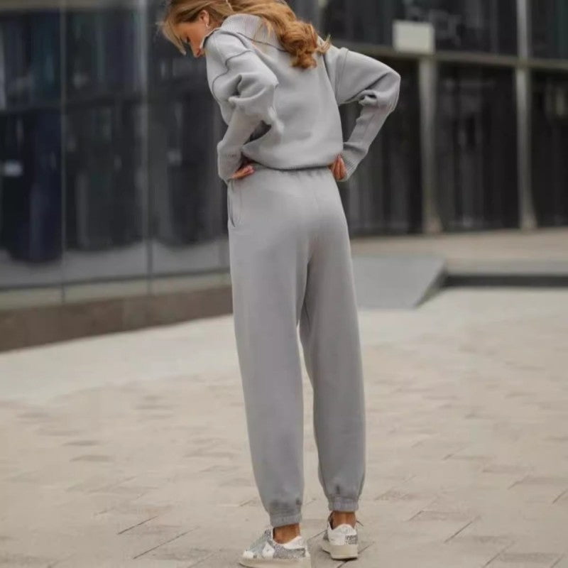 Rie™ - Ensemble Sportif Femme Tricoté à Demi-Fermeture Éclair