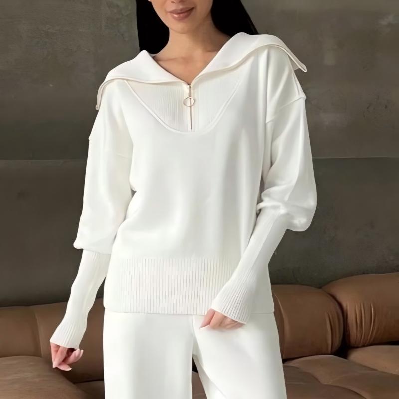 Rie™ - Ensemble Sportif Femme Tricoté à Demi-Fermeture Éclair