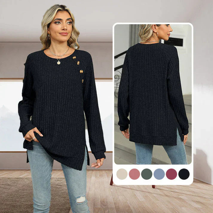 Aline™ - Pull élégant pour femme avec boutons décoratifs