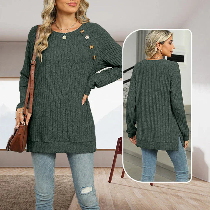 Aline™ - Pull élégant pour femme avec boutons décoratifs