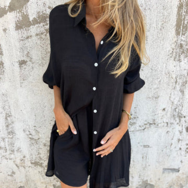 Alora™ - Ensemble chemise à manches longues et short pour femmes