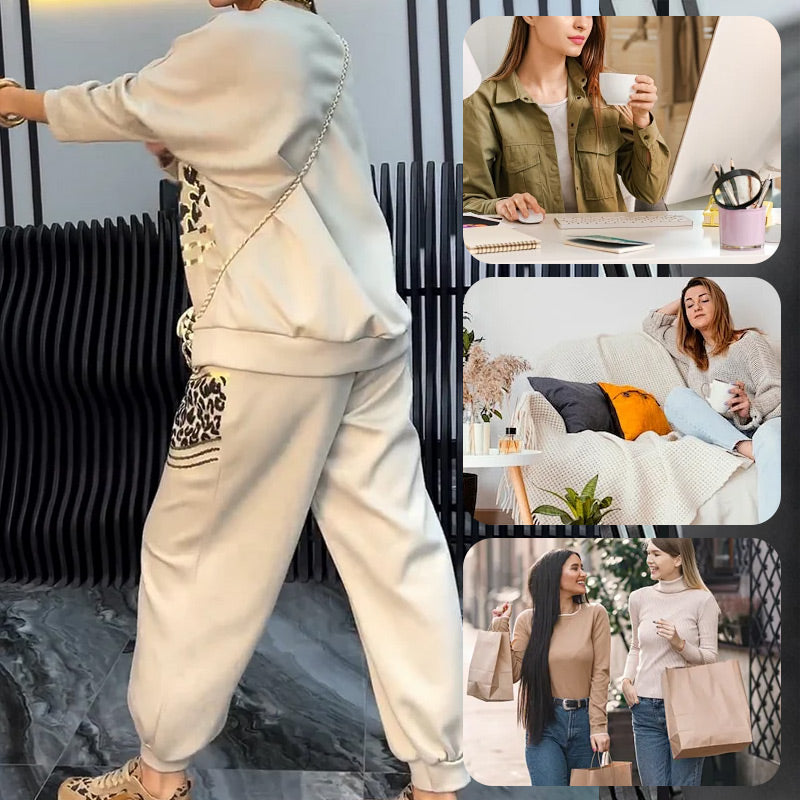 Audrey™ - Ensemble Sportif Léopard 2 Pièces pour Femme