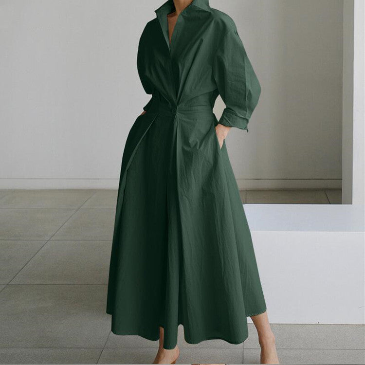 Barbe™ - Robe Maxi Longue en Coton Lin
