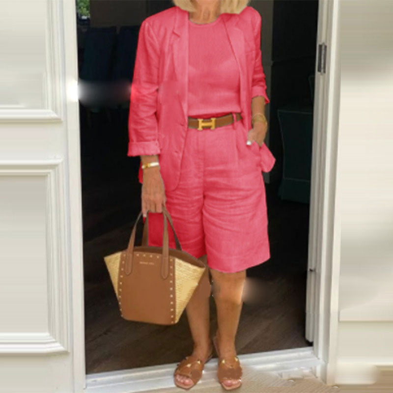 Bianca™ - Ensemble Chic avec Veste Fleurie et Short