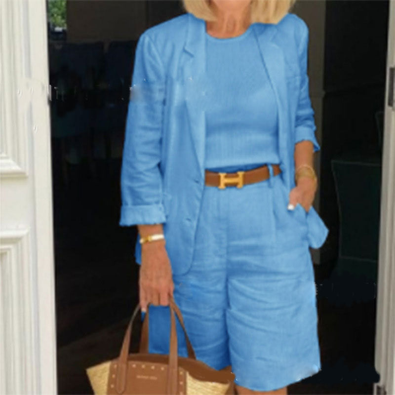 Bianca™ - Ensemble Chic avec Veste Fleurie et Short