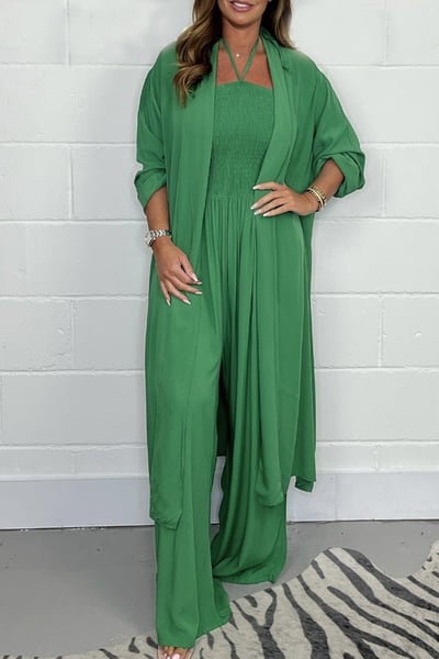 Benoîte™ - Ensemble 2 pièces à dos nu avec lacets et pantalon large pour femmes