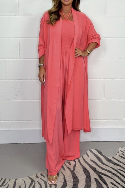Benoîte™ - Ensemble 2 pièces à dos nu avec lacets et pantalon large pour femmes