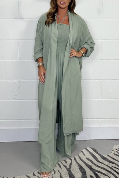 Benoîte™ - Ensemble 2 pièces à dos nu avec lacets et pantalon large pour femmes