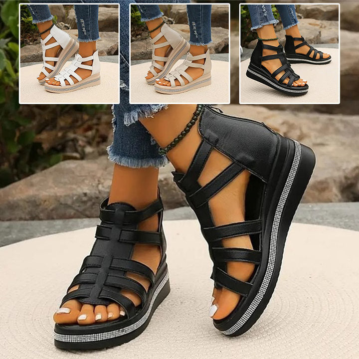 Amira™ - Sandales à Talon Wedge en Strass