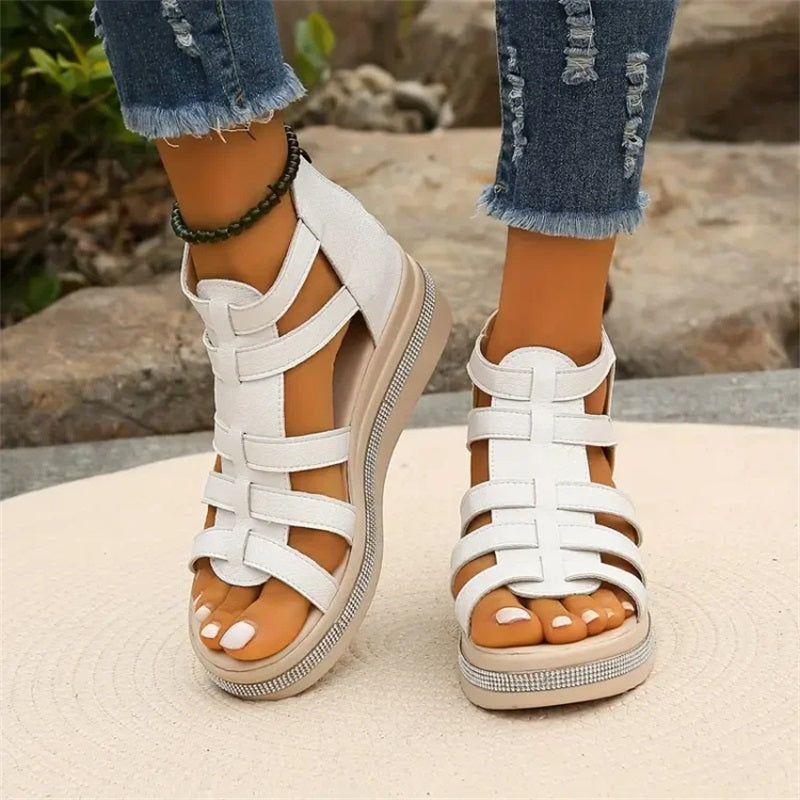 Amira™ - Sandales à Talon Wedge en Strass