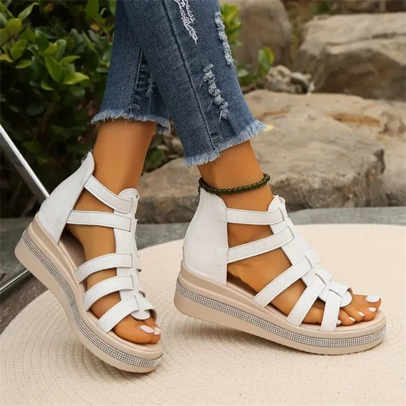 Amira™ - Sandales à Talon Wedge en Strass