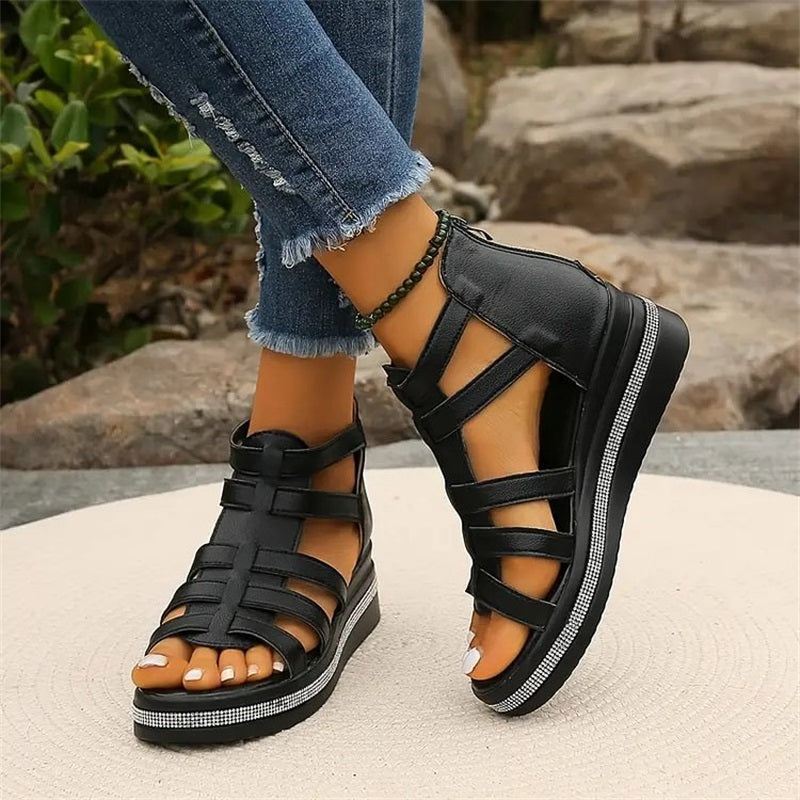 Amira™ - Sandales à Talon Wedge en Strass