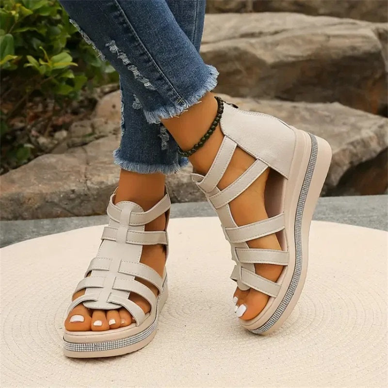 Amira™ - Sandales à Talon Wedge en Strass